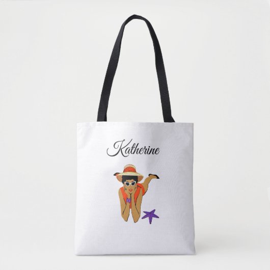 Persoonlijke strandtas tote bag (Voorkant)