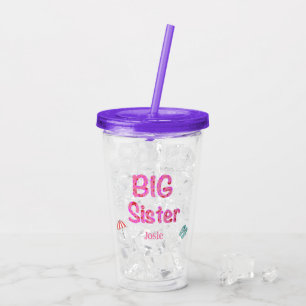 Persoonlijke strandtypografie voor grote zus acryl drinkbeker