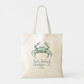 Persoonlijke strandwatervlek krab tote bag (Achterkant)