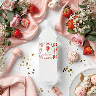 Persoonlijke Strawberry Sweet Baby Shower  Waterfles Etiket