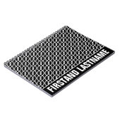 Persoonlijke streepjesstaart Zwarte golven Notitieboek (Linkerzijde)