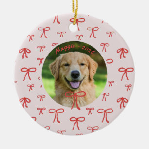 Persoonlijke strikpatroon huisdier foto ornament