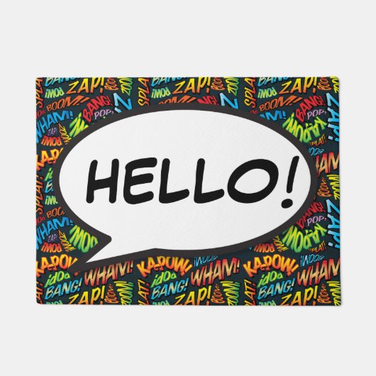 Persoonlijke stripboek Pop Art HELLO Deurmat (Voorkant)