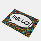 Persoonlijke stripboek Pop Art HELLO Deurmat (Schuin)