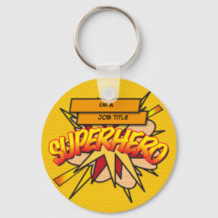 Persoonlijke stripboek Pop Art IK BEN EEN... SUPER Sleutelhanger