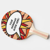 Persoonlijke stripboek Pop Art-spreekwolk Tafeltennisbatje (Zijkant)