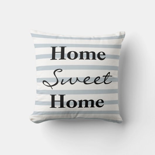 Persoonlijke Striped Home Sweet Home Kussen (Voorkant)