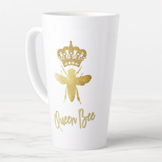 Persoonlijke structeur BEE ĀGold Crown Latte Latte Mok (Linkerhoek)