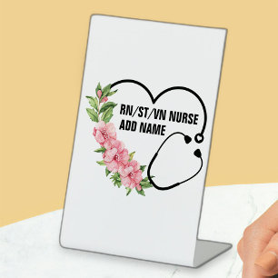 Persoonlijke studentegistratie-veteraanverpleegkun reclamebord met voetstuk