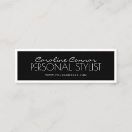 Persoonlijke stylist zwarte en witte randkaart mini visitekaartje