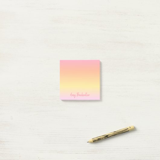 Persoonlijke subtiele ombre Sunset Post-it® Notes (Op bureau)