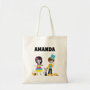 Persoonlijke suikerschedel Halloween-truczak voor  Tote Bag