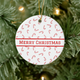 Persoonlijke Suikerstok Kerstmis  Keramisch Ornament