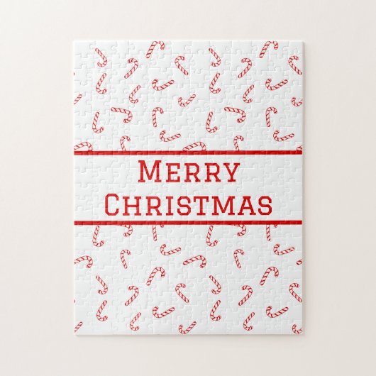 Persoonlijke Suikerstok Kerstmis Legpuzzel (Verticaal)