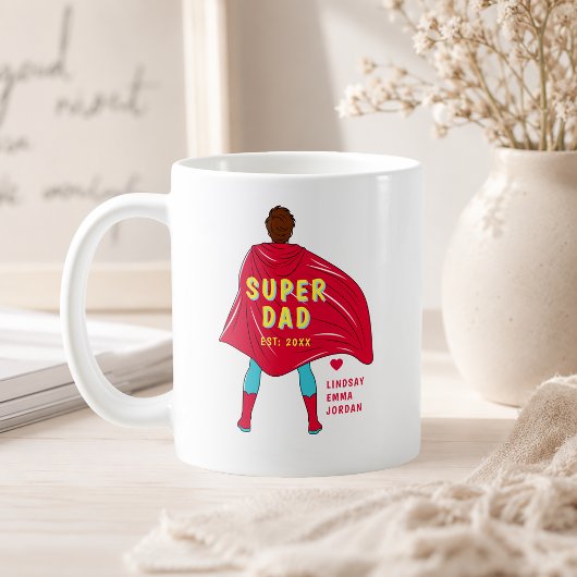 Persoonlijke Super Dad Mok | Aangepaste Namen van
