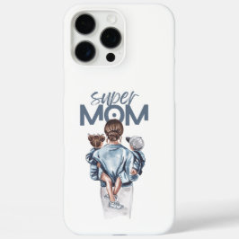 Persoonlijke Super Moeder met Zoon en Dochter Cade iPhone 16 Pro Max Hoesje