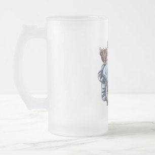 Persoonlijke Super Moeder met Zoon en Dochter Cade Matglas Bierpul