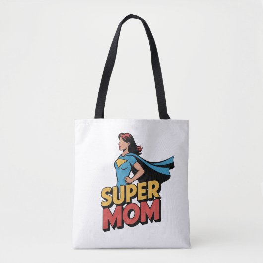 Persoonlijke Super Moeder Superheld Moederdag Tote Bag (Voorkant)