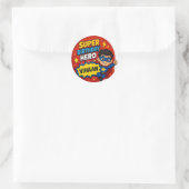 Persoonlijke Super Verjaardagsheld Sticker (Tas)