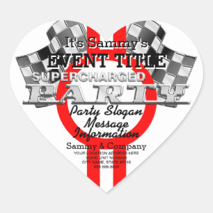 Persoonlijke superbelaste prestatiepartij hart sticker