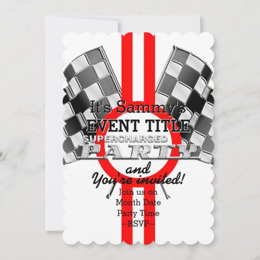 Persoonlijke superbelaste prestatiepartij kaart (Voorkant)