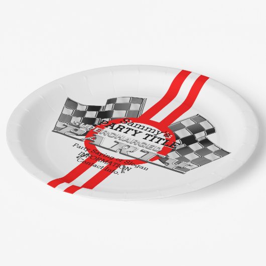 Persoonlijke superbelaste prestatiepartij papieren bordje (Gekanteld)