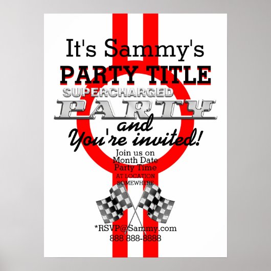 Persoonlijke superbelaste prestatiepartij poster (Voorkant)