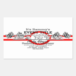 Persoonlijke superbelaste prestatiepartij rechthoekige sticker