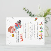 Persoonlijke Superhero Boy Baby shower Uitnodiging (Staand voorkant)