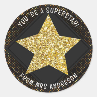Persoonlijke superster Leraar Beloning Ronde Sticker