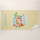 Persoonlijke Surfboard-umbrella Summer Beach Towel Strandlaken (Voorkant)