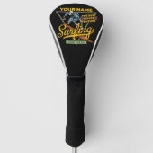 Persoonlijke Surfende Skelet Ride Waves Surfer Golfheadcover (Voorkant)