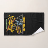 Persoonlijke surfende skeletridegolven bad handdoek (Handdoek)