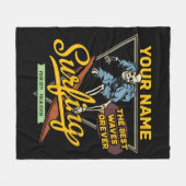 Persoonlijke surfende skeletridegolven fleece deken (Voorkant (Horizontaal))