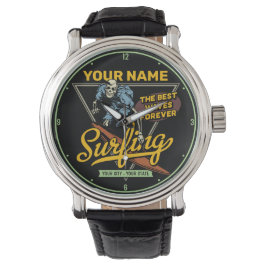 Persoonlijke surfende skeletridegolven horloge