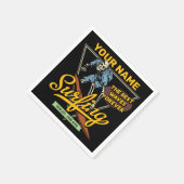 Persoonlijke surfende skeletridegolven servet (Hoek)