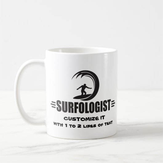 Persoonlijke surfer koffiemok (Links)