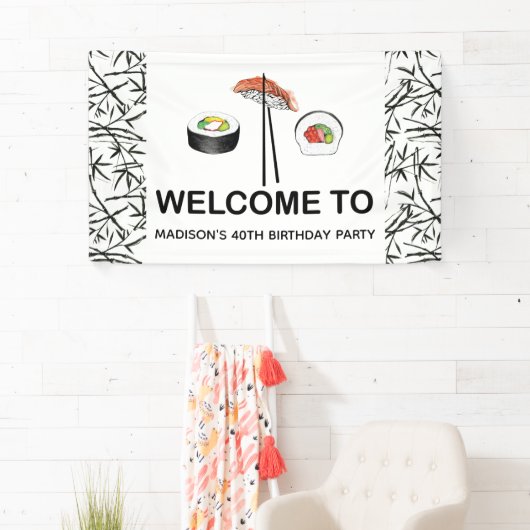 Persoonlijke Sushi Birthday Spandoek (Insitu)