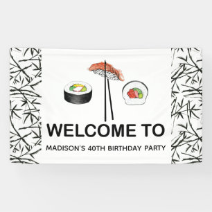 Persoonlijke Sushi Birthday Spandoek