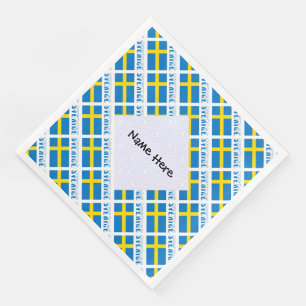 Persoonlijke Sverige Vlag Getegeld Servet