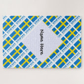 Persoonlijke Sverige Vlag Geverbeldigd Legpuzzel (Horizontaal)