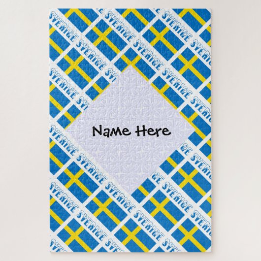 Persoonlijke Sverige Vlag Geverbeldigd Legpuzzel (Verticaal)