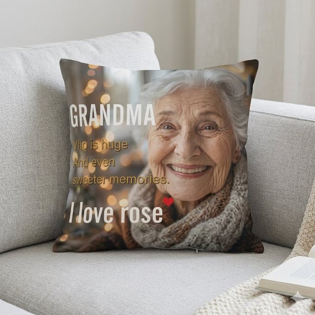 Persoonlijke "Sweeter Memories" oma foto  Kussen (Creator heeft geüpload)