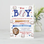 Persoonlijke swing op over honkbal team Baby showe Kaart (Staand voorkant)