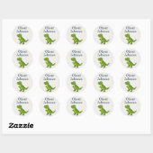 Persoonlijke T-Rex Cute Dinosaur Naam Kind Ronde Sticker (Vel)