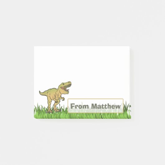 Persoonlijke T-Rex Dinosaurus Naam Post-it® Notes (Voorkant)