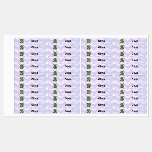 Persoonlijke T-Rex dinosaurus strijklabels met naa Labels (Vel)