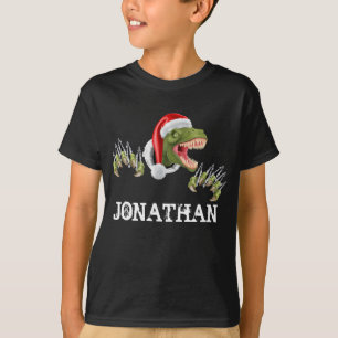 Persoonlijke T-Rex Kerstman Dinosaur T-shirt