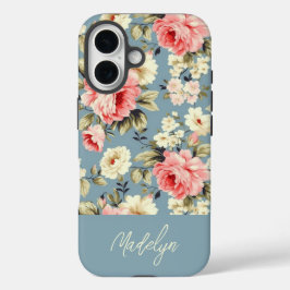 Persoonlijke Taai Engelse Cottage Tuin Bloemen iPhone 16 Hoesje