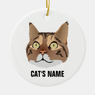 Persoonlijke Tabby Kat Keramisch Ornament
